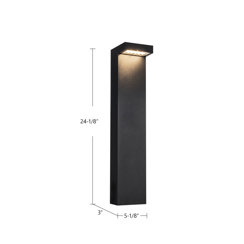 Evans LED Bollard Light, 24.13" H x 5.13" W x 5.75" D