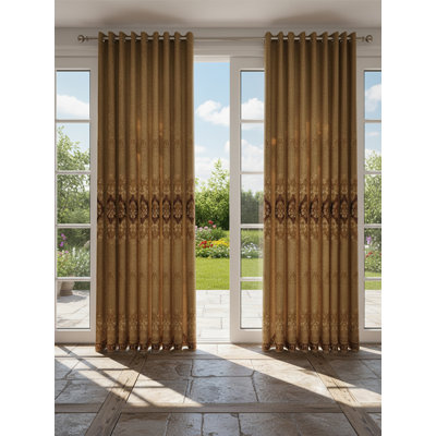 Ensemble de rideaux brodés 2 panneaux American Retro Minimalist Luxury
