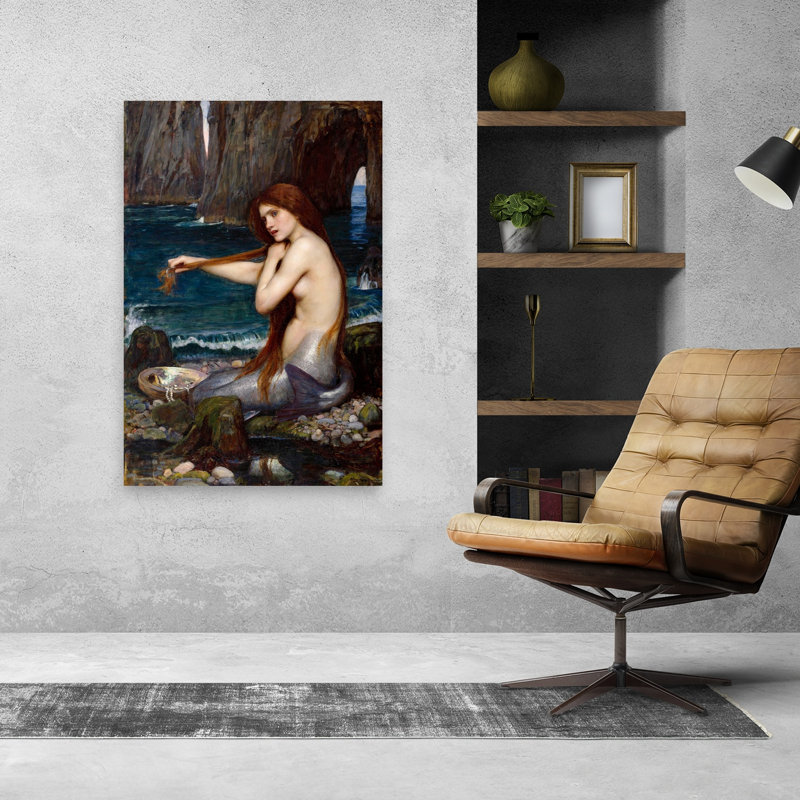 «A Mermaid Classic Abstract Fish Landscape Nature», reproduction d'art murale, 48" H x 32" W