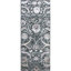 Hand Knotted Damask Area Rug in Black/White/Brown