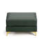 Pouf en similicuir vert, tabouret de luxe capitonné à la main avec pieds en métal élégants