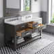 Cronin 60" Carrara White Marble Countertop Bath Vanity with Faucet and Mirror