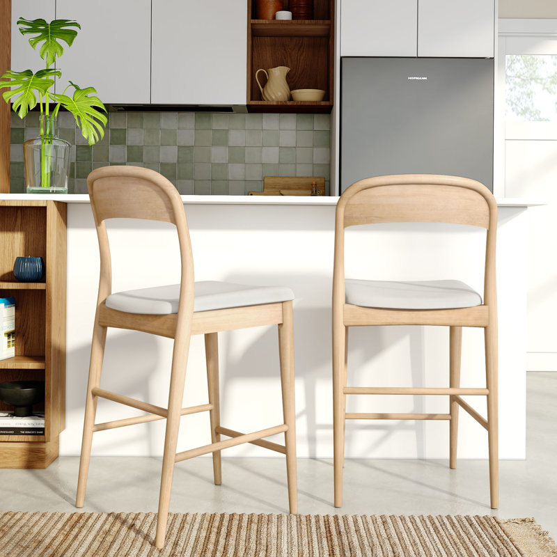 Loar Upholstered Counter Stool, 2, Blonde/Sesame