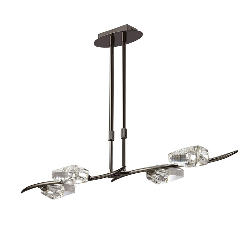 Brockington 4 - Light Kitchen Island Pendant, Black Chrome