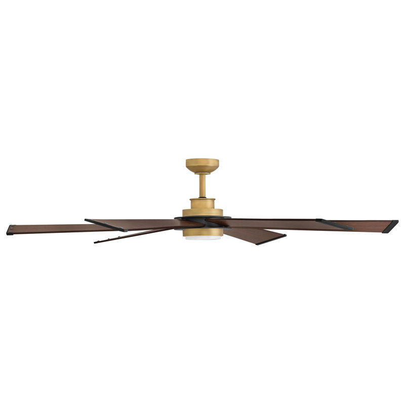 Hinkley Andros LED Ceiling Fan, Brass, Walnut