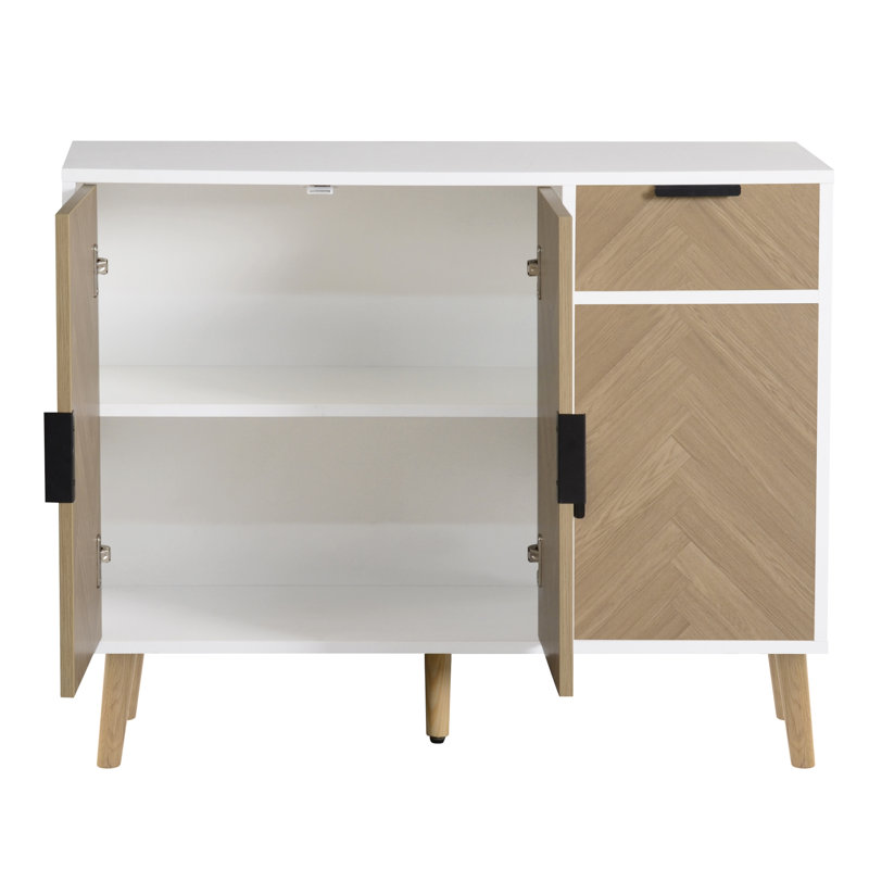 Buffet avec tablettes réglables, Blanc