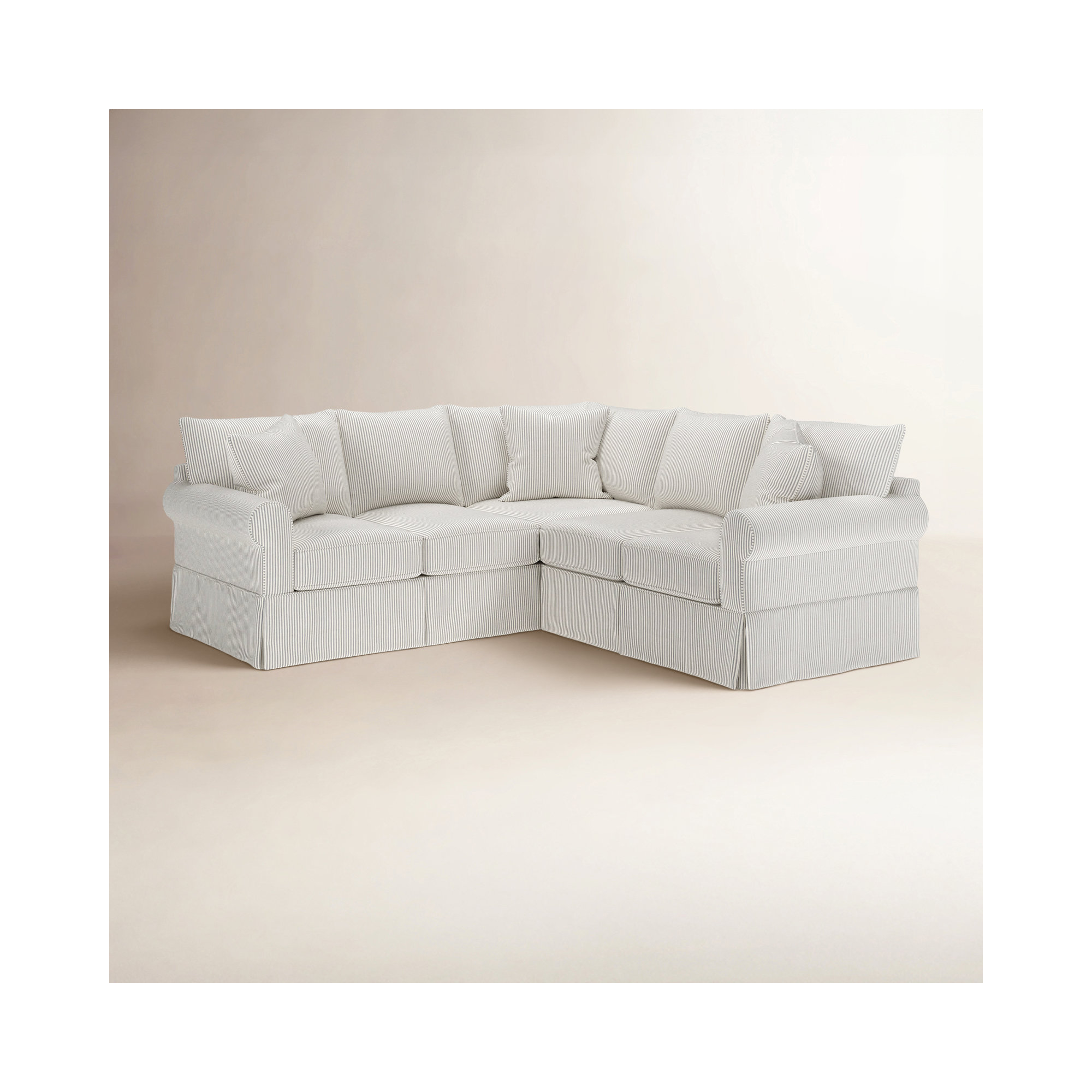 Amari Upholstered L-Sectional, Cruise Adrift Woven Stripe, Left Hand Facing