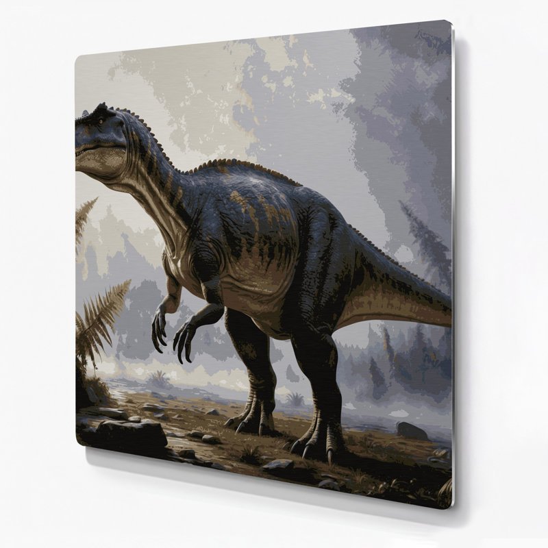 Dinosaure argentinosaurus, art mural en métal noir, H 12 po x l 12 po