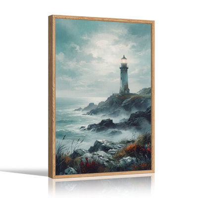 Phare sur falaise rocheuse surplombant l'océan - Toile murale d'Halloween