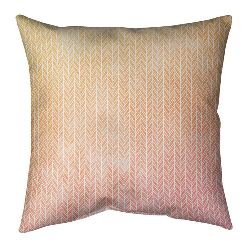 Housse et insert de coussin Katelyn Elizabeth Square, H 14 po x l 14 po, Pas de bourre, Rose / Jaune