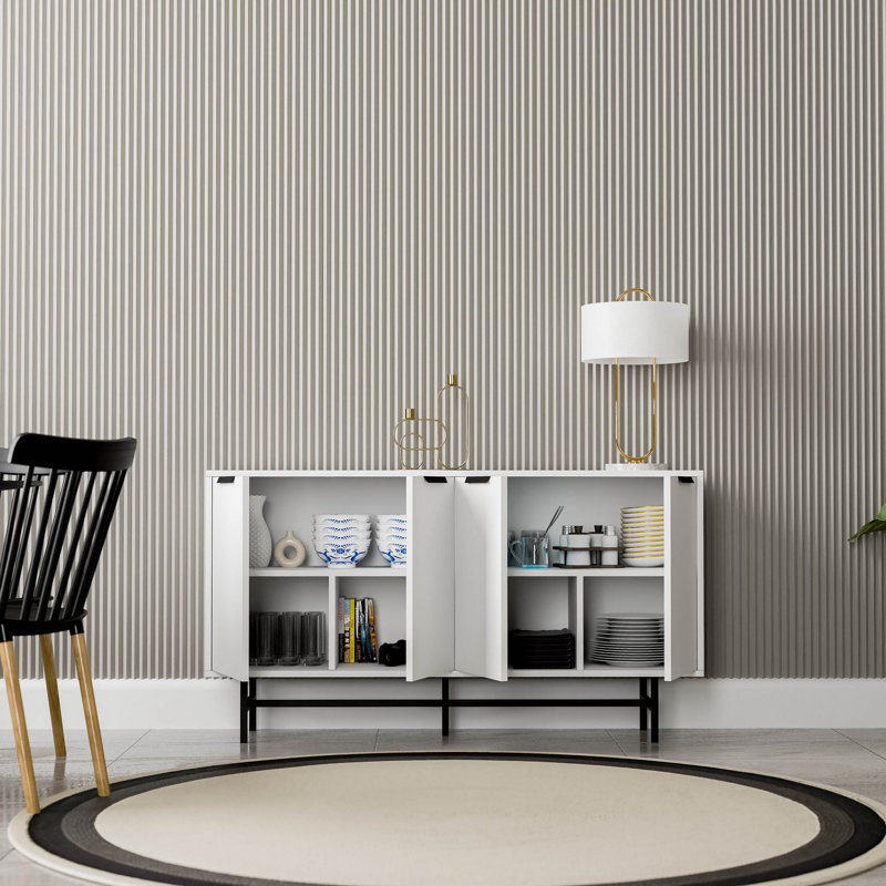 Covedale 144cm Console Table, White/Black