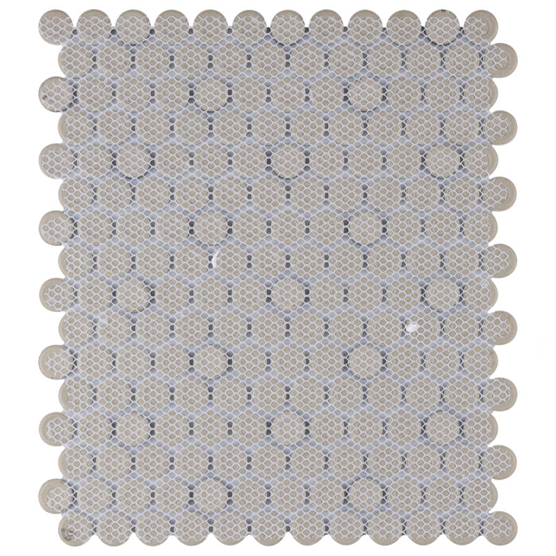 Metro Penny Matte Black 9-3/4" x 11-1/2" Porcelain Mosaic Floor and Wall Tile