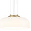Grand luminaire suspendu moderne en or brossé 12,8 pouces avec abat-jour en verre blanc dôme - Plafonnier de hall d'entrée à hauteur réglable à intensité variable-128645703