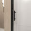 Porte de douche pivotante 32 po x 72 po, cadre en aluminium noir mat, demi-cadre, film en verre trempé anti-déflagrant de 1/4 po (6 mm)-122371656