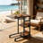 Versatile C-Shaped Adjustable Height Side Table with Smooth-Rolling Casters for Multiple Uses and Enhanced Mobility