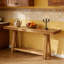 Table basse de style naturel, table d'entrée en bois, console élégante