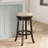 30" Bar Stool, Espresso Finish, Beige Fabric Seat-2086639935
