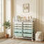 Chariot de rangement roulant à 5 tiroirs avec panier supérieur en filet, chariot de rangement mobile sur roulettes verrouillables, chariot de rangement compact pour la cuisine, la salle de bain, le bureau et la salle de jeux