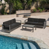 Caggiano 3 Piece Sofa Seating Group with Cushions