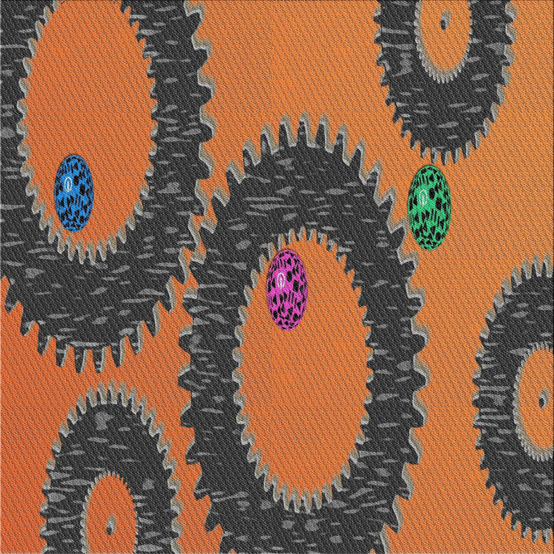Tapis orange, Carré 3 pi