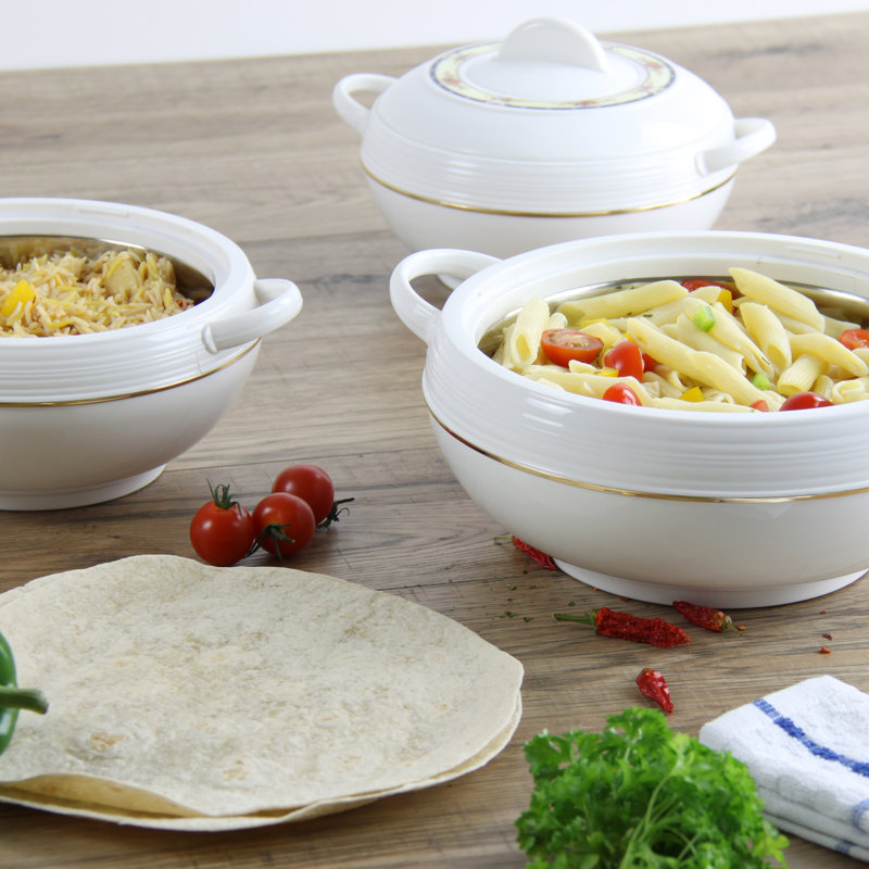 SQ Professional Ambient 3 - Piece Insulated Serving Casserole Set , White