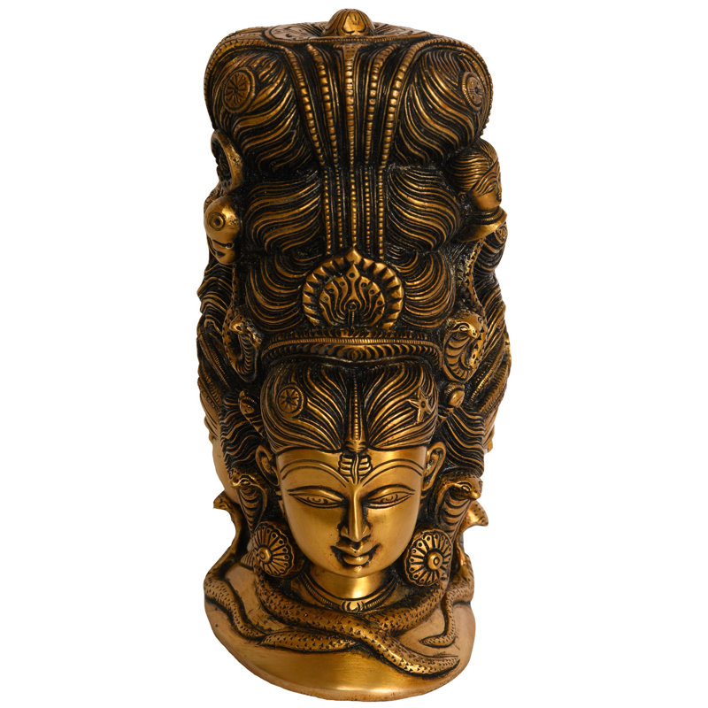 8 po Mukhalingam avec sculpture en laiton Parvati - Statue de l'union Divine indienne fabriquée à la main pour le temple de la maison, l'espace de méditation et le décor spirituel sacré