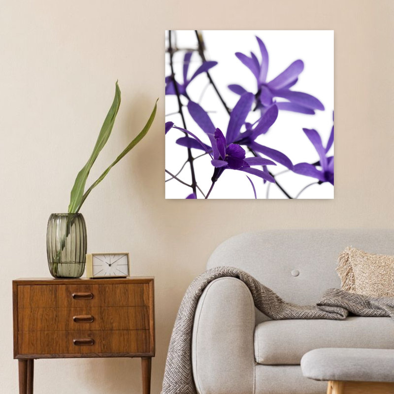 Art floral contemporain mauve, H 24 po x l 24 po