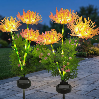 8-Pack Solar Reed Garden Lights, Warm LED, IP65 Waterproof Glowing Flower & Stem, Auto ON/OFF, Yard Decor