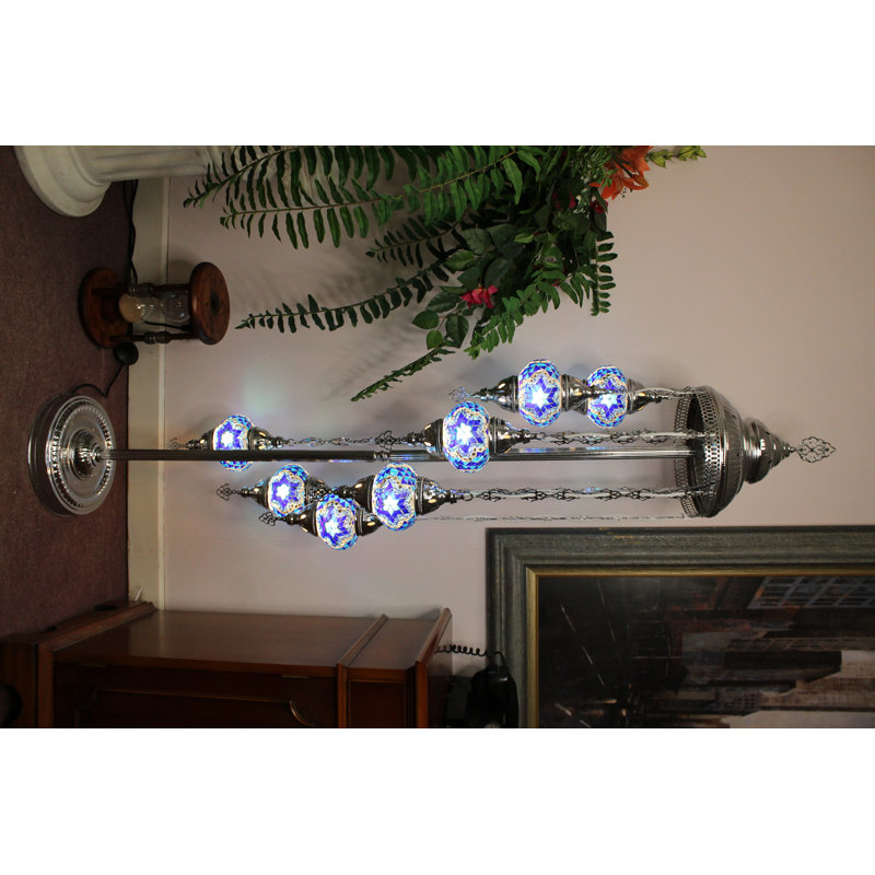 Flynn 165cm Lighting Floor Lamp, Blue, Silver