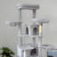 Arbre à chat H 68 po Cozy Fun, tour pour chat à niveaux multiples avec poteaux à griffer et grottes, condo pour chat d'intérieur avec hamac pour chatons, gris-116818540