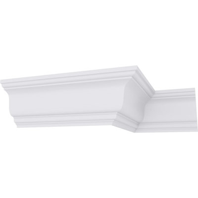 Endurathane Traditional Smooth Crown Moulding, 3 3/4"H x 2 3/4"P x 4 5/8"F x 94 1/2"L, Factory Primed