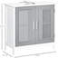 Armoire de rangement pour salle de bain sous le lavabo en gris / blanc