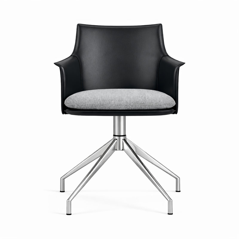 Fauteuil pivotant Briancon Spider, Poli, Noir