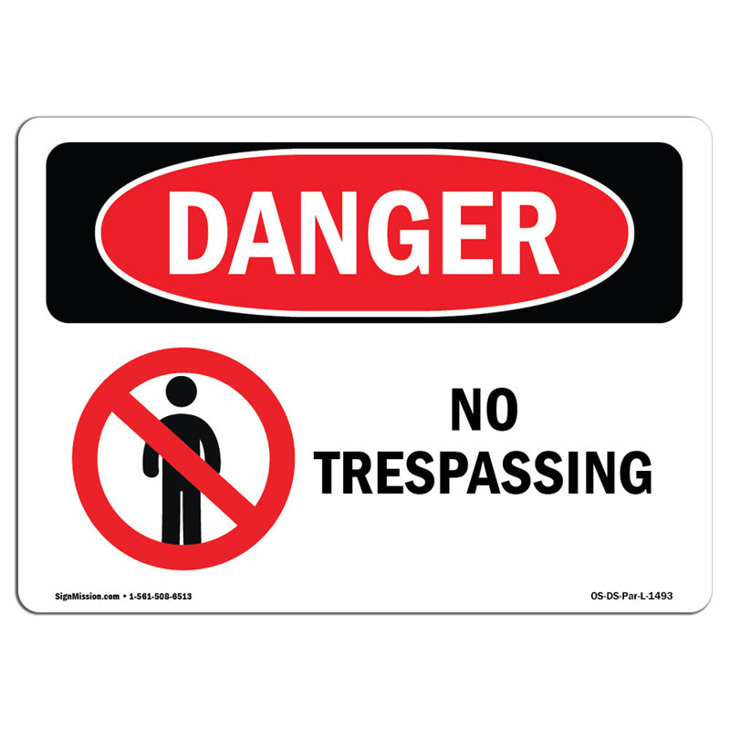 No Trespassing Aluminum Sign 12 x 18, 12" H x 18" W x 0.1" D