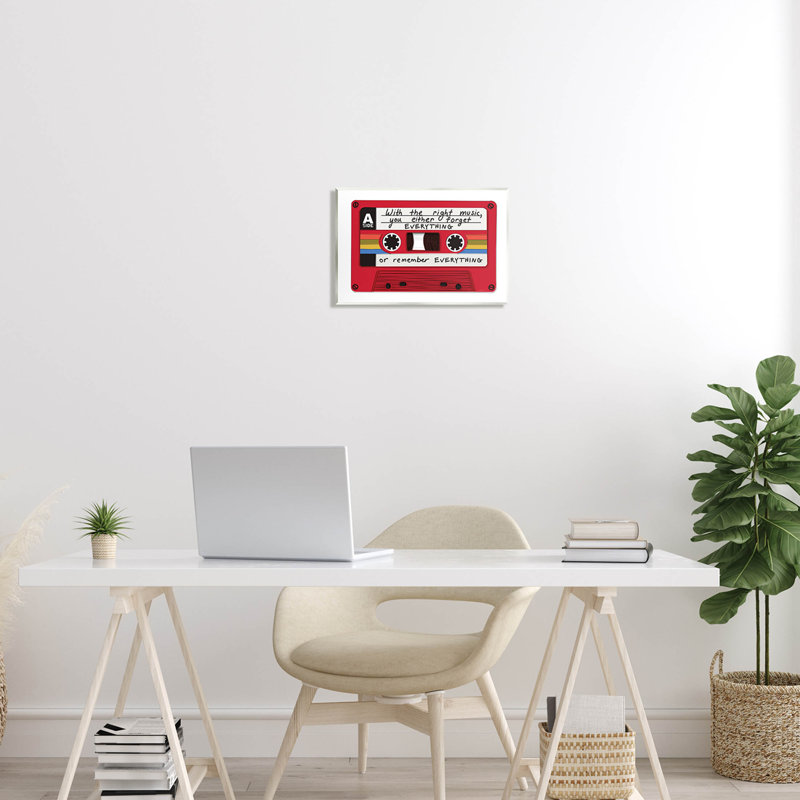 «With the Right Music Vintage Cassette» par Kamdon Kreations - impression sans cadre sur panneau de fibres à densité moyenne