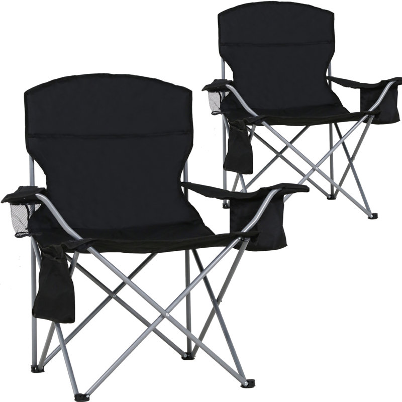 Chaise de camping pliante Dallan, Noir