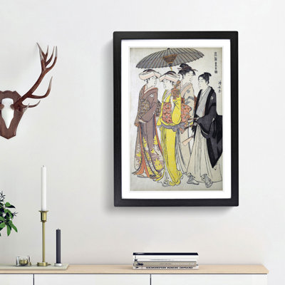 A Lady And Maids by Torii Kiyonaga - Single Picture Frame Painting