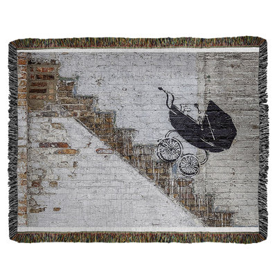 Banksy Graffiti Hand Woven Throw Blanket