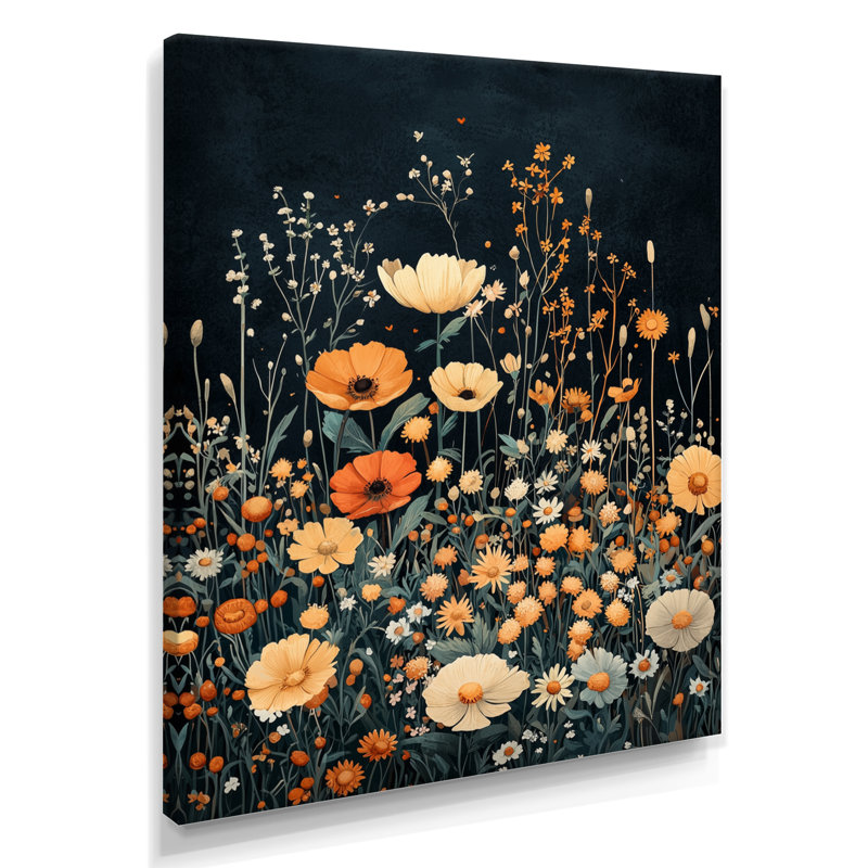 Mullan - salon d'art mural floral, H 20 po x l 12 po, Toile tendue, Ne s’applique pas