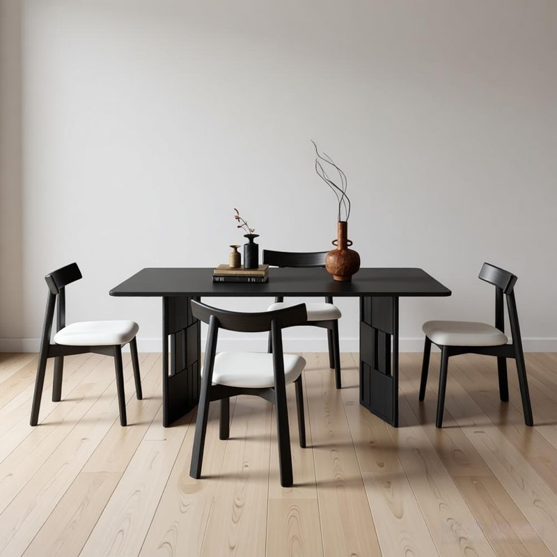 Table de salle à manger moderne et simple, Noir