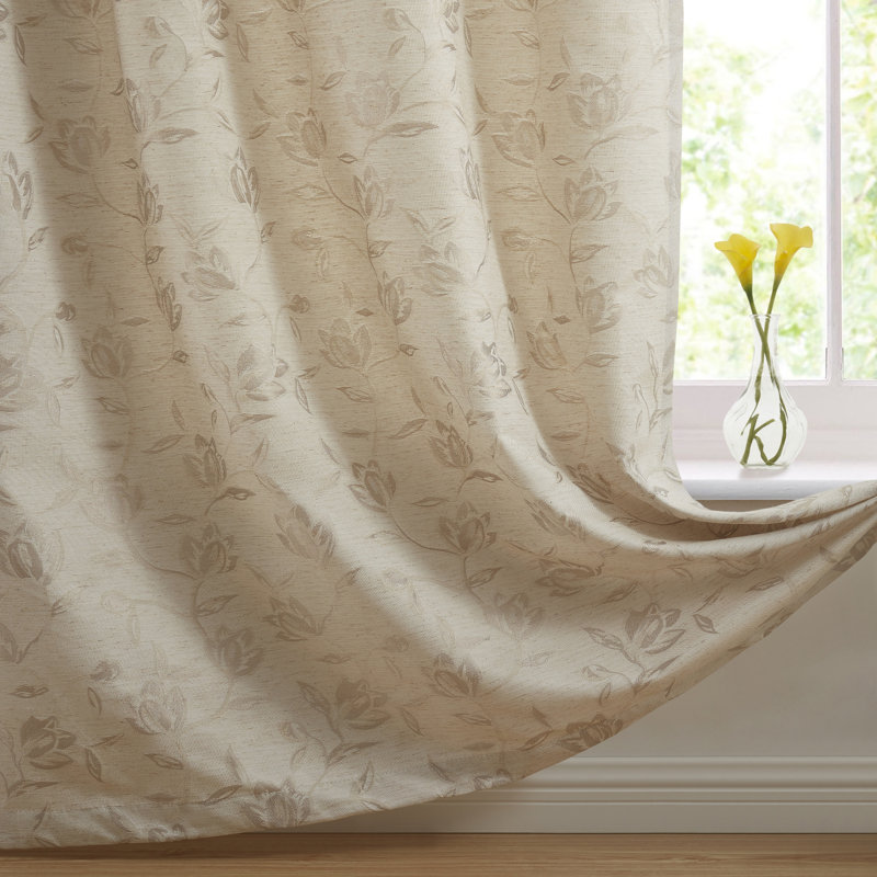 Cotton Blend Semi Sheer Curtain Pair, 54" W x 72" L, Taupe