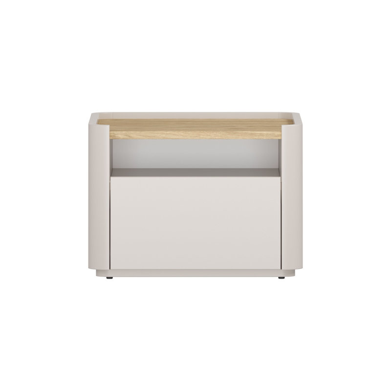 Blackett 50cm W Manufactured Wood Bedside Table, Cream