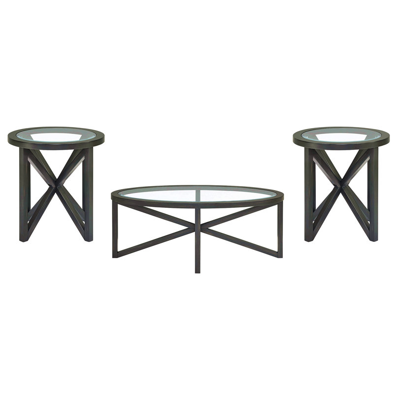 Table basse moderne simple en verre, table basse en verre trempé et base en bois massif