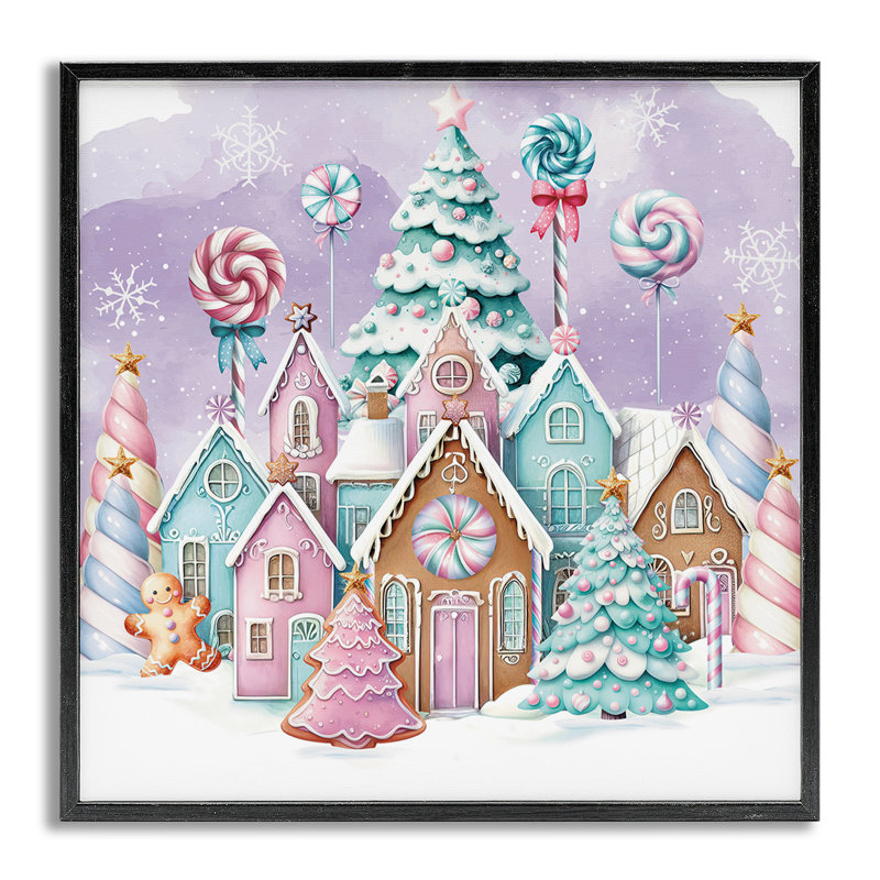 «Gingerbread Candy Town», estampe numérique par Nicole DeCamp, Estampe numérique Farmhouse, H 24 po x l 24 po
