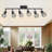 Matte Black Ceiling Mount Track Lighting 6-Light E26 for Kitchen