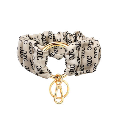 White Scrunchie Keychain Wristlet