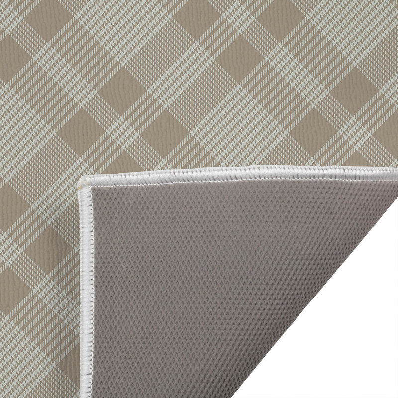 Tapis de toilette rectangulaire absorbant et antidérapant à motif tartan Lily, L 24 po x L 17 po, Tanné