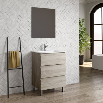 Jasso 23'' Single Bathroom Vanity with Manufactured Wood Top
