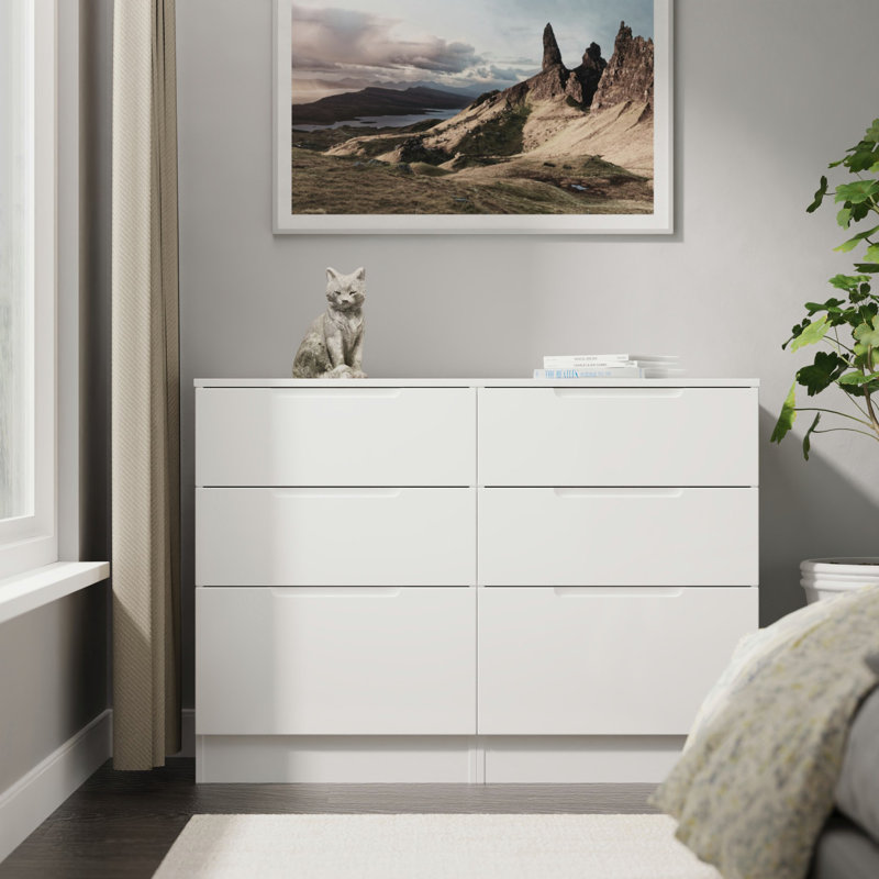 110cm W 6 - Drawer Chest of Drawers, White