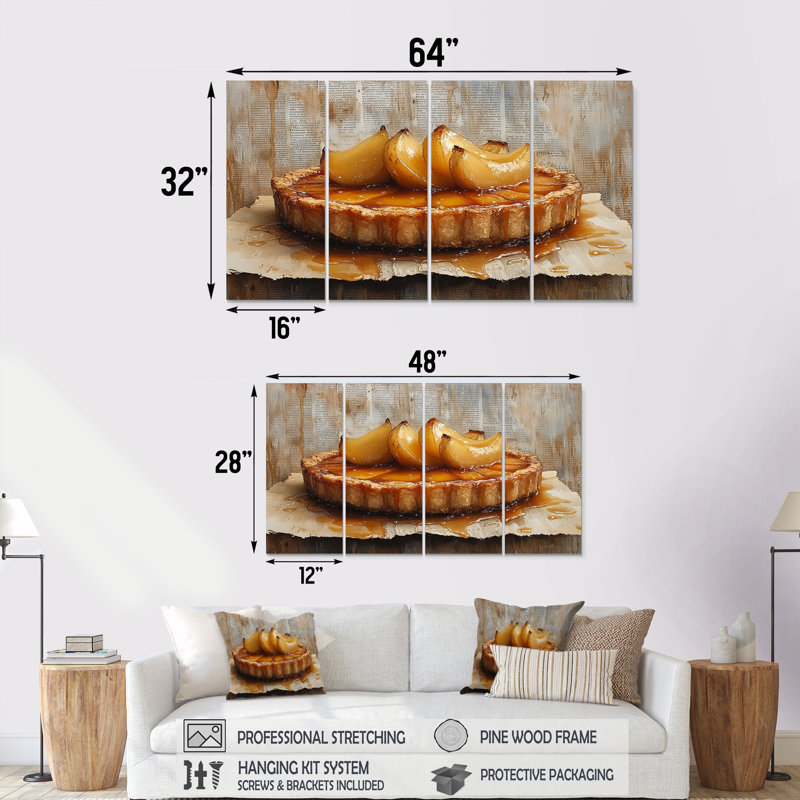 «Brown Tarte Tatin Accents with Grey I - Desert», reproduction d'art murale, H 28 po x l 48 po